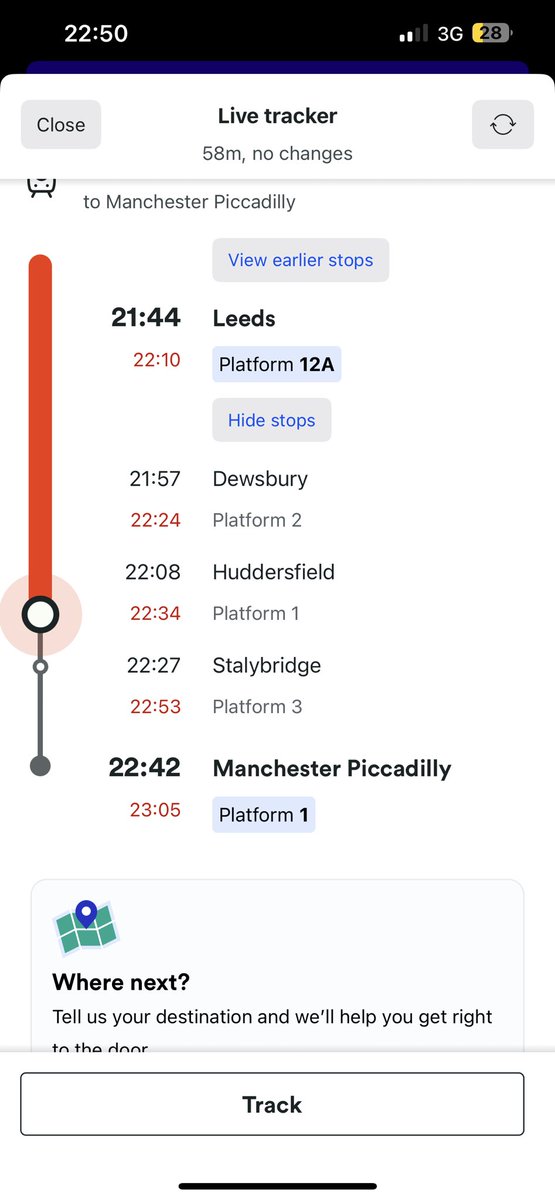 kennycliffe's tweet photo. @TPEassist @TPExpressTrains Meant Lees to Manchester. Near seat 22/23. https://t.co/fLNE6YaQri
