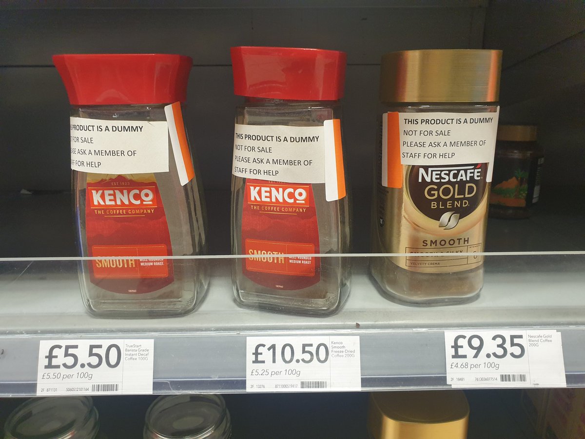 laura_estah's tweet photo. cost of living reaching new heights, my local co-op is now a grocery show room. also ft periodic tannoy announcements from mitie security that their cameras are watching you. bleak af https://t.co/C8u7n7zBMf