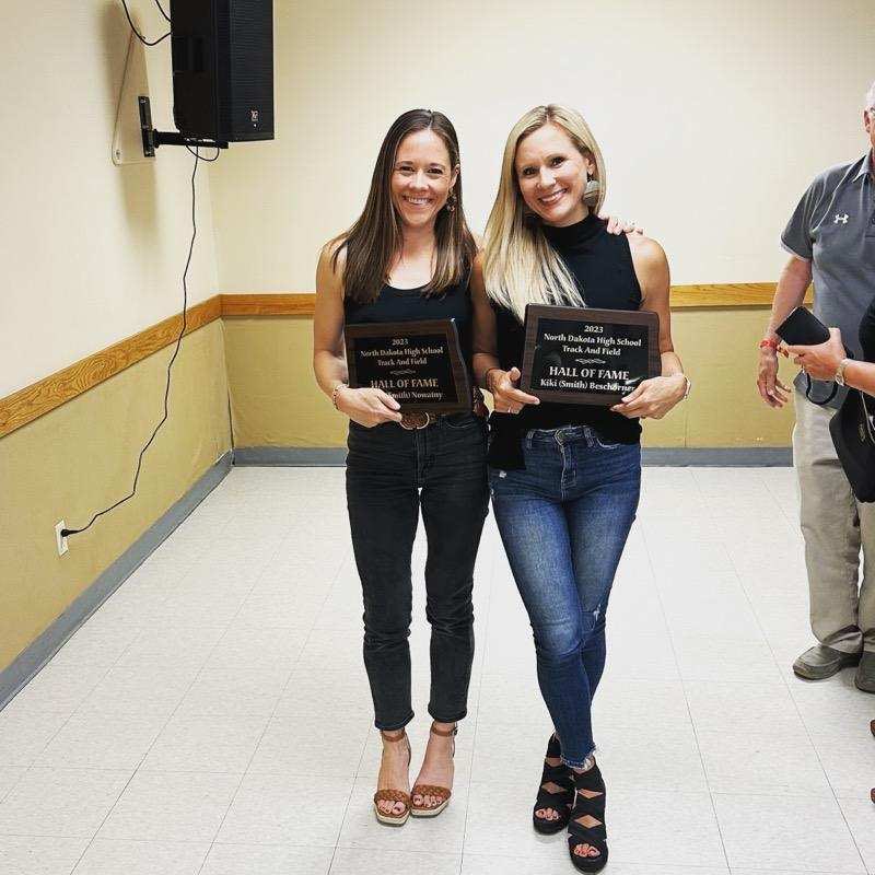 WHSHuskies's tweet image. Congratulations to former Huskies Allie (Smith) Nowatny and Kiki (Smith) Beschorner on being inducted into the ND High School Track and Field Hall of Fame at the State Meet. They are two of the best to ever compete in the sport. Well deserved honor. #Onceahuskiealwaysahuskie
