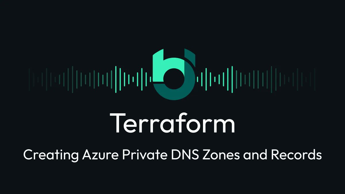 Terraform - Creating Azure Private DNS Zones and Records 

buff.ly/43bWS8v 

#azure #cloud #microsoft #cloudcomputing #microsoftazure #azurecloud  #azureadministrator #azurearchitect #microsoftcloud #AzureDNS