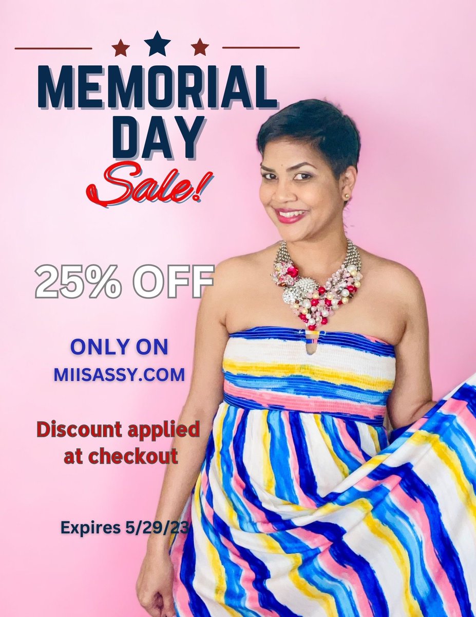 Save 25% this Memorial Day with Mii Sassy Jewelry.

Fine Handcrafted, One of a kind jewelry for a one of a kind you. 

miisassy.com

#handmadejewelry #memorialdaysale #ooakjewelry #shopsmall #retweet #jewelrylovers
