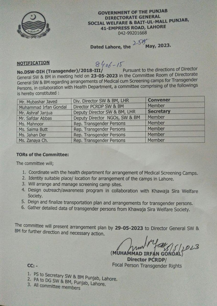 PJNPakistan's tweet photo. Happy to share that Social Welfare &amp; Bait-ul-Maal Department Punjab under the leadership of Director General @muddassirmalik1 decided to organize Health Screening Camps for #Transgender community in collaboration with Khawaja Sira Society @KSSCBO in Lahore. @MahnoorChMoon https://t.co/MAnmRUSHZl