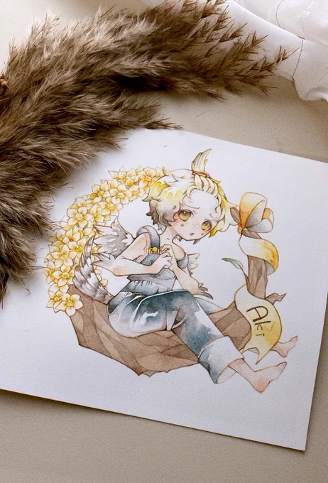 skebリクエストありがとうございました!甘え上手なインコの愛季くんの擬人化描かせていただきました  #Skeb #Commission より