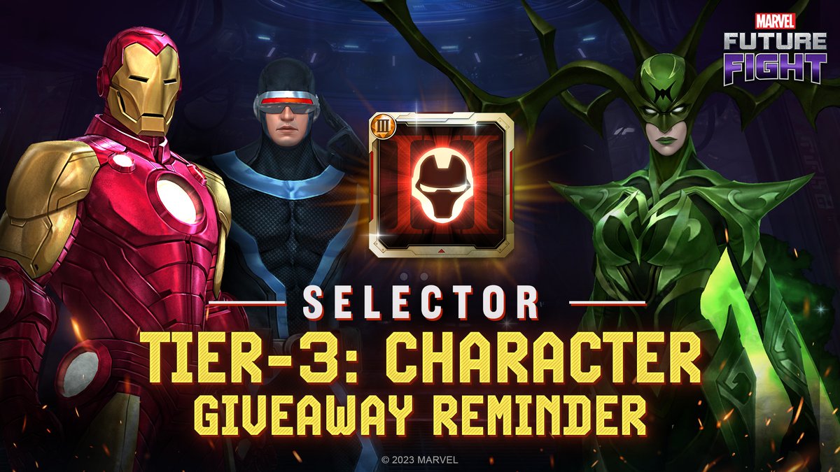 Don’t miss out on the [Selector: Tier-3: Character] Giveaway just for logging in! The event ends on 5/31 8am PDT. #MARVELFutureFight