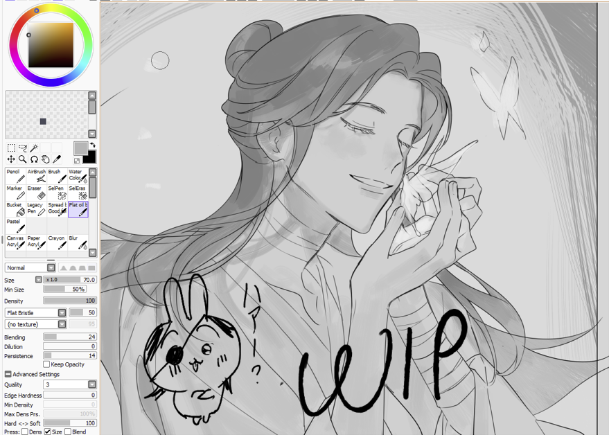 (wip) 八百年ぶりに絵描きます #tgcf