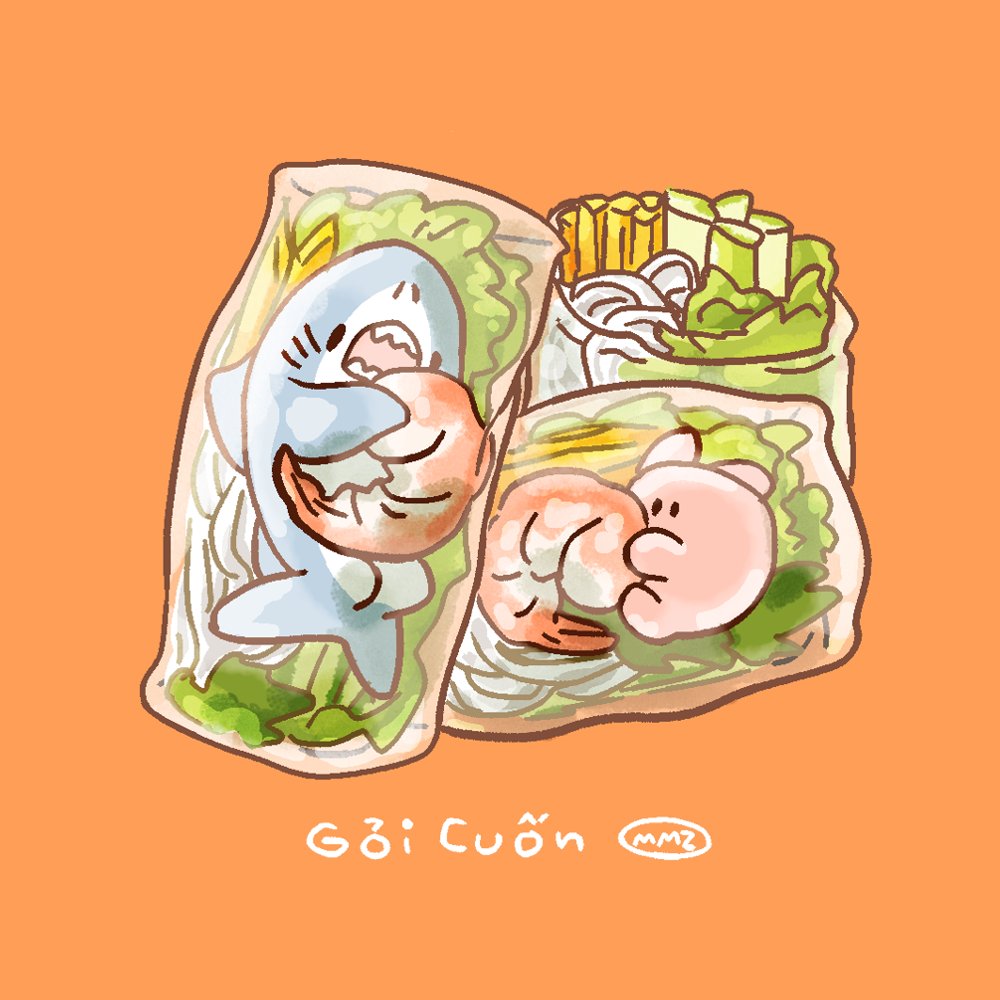 「生春巻き#エスニックの日 #イラスト #illustration 」|サメとメンダコ🦈🐙namelessmm2のイラスト