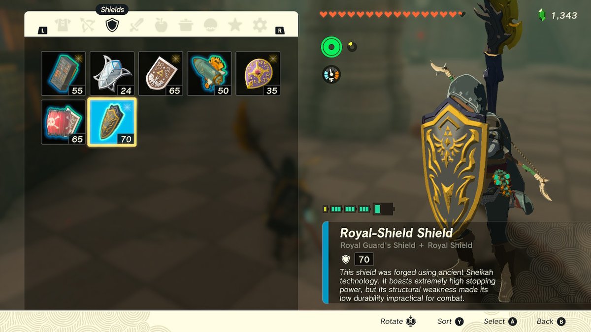 The Legend of Zelda Breath of the Wild Royal Guard Shield-4K