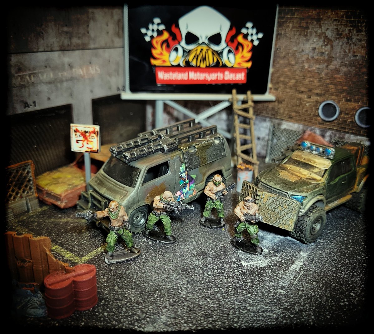 StarcorpsInd's tweet photo. Guerilla fighters of the Earth Resistance. Once an American special operations unit, they now specialize in resource raids and asset removal.
Figurines by @NorthStarFigs
Vehicles by @GaslandsNorcal
#madmax
#gaslands
#autokill
#diecast
#hotwheels
#3dbotmaker
#gaslandsrefueled
#PostApocalyptic