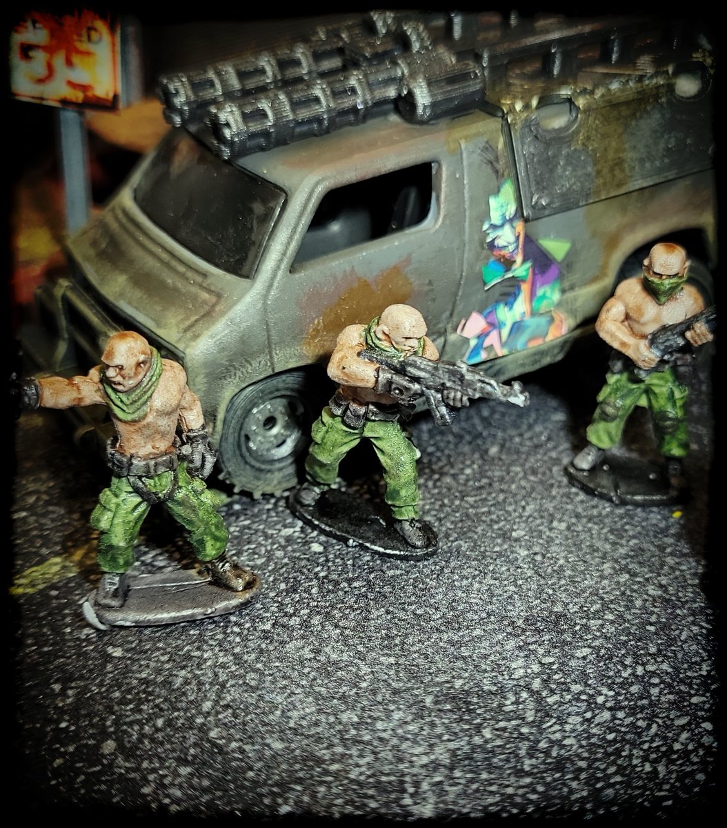 StarcorpsInd's tweet photo. Guerilla fighters of the Earth Resistance. Once an American special operations unit, they now specialize in resource raids and asset removal.
Figurines by @NorthStarFigs
Vehicles by @GaslandsNorcal
#madmax
#gaslands
#autokill
#diecast
#hotwheels
#3dbotmaker
#gaslandsrefueled
#PostApocalyptic