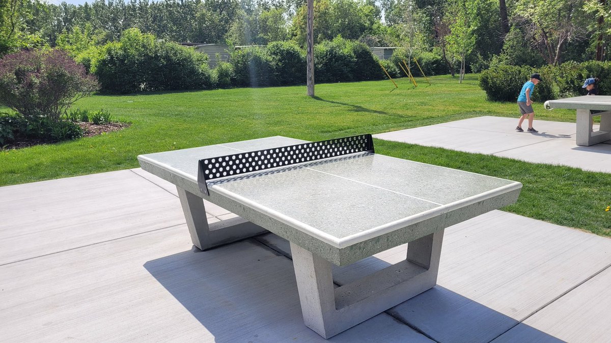 There are permanent ping pong tables at Stanley Park... 🏓 #yyc