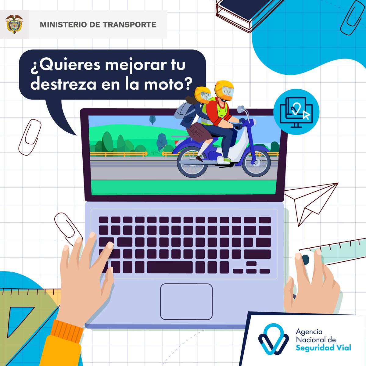 ansvcol's tweet photo. Si quieres mejorar la conducción en tu motocicleta🏍️ la Escuela Virtual de #SeguridadVial es el espacio que necesitas, obtendrás toda la información que necesitas para tener una mejor pericia en la vía y ser un mejor actor vial.

💻https://t.co/8KSSEh54fg https://t.co/XKH5PAJ1M9
