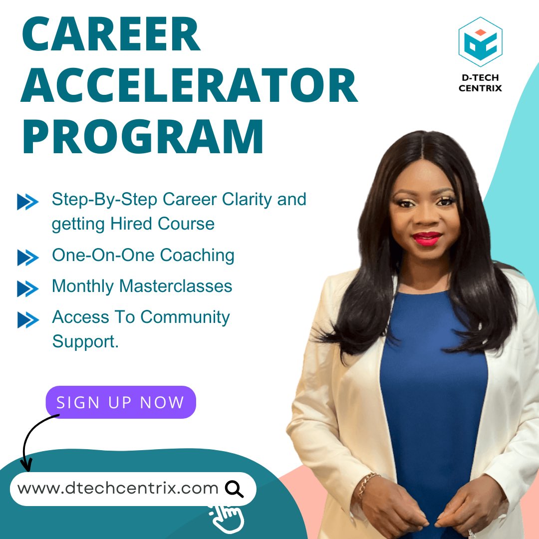 DrOlubamiji's tweet photo. The career Accelerator Program is here to stay!📢
Join to get various Comprehensive Self-Paced Modules to help you gain #careerclarity
Link: https://t.co/RYhOD21buq
Let’s get your career journey accelerated!
#career #cap #careerprogram #careeclarity #careerdevelopment https://t.co/EUxn93dIMY