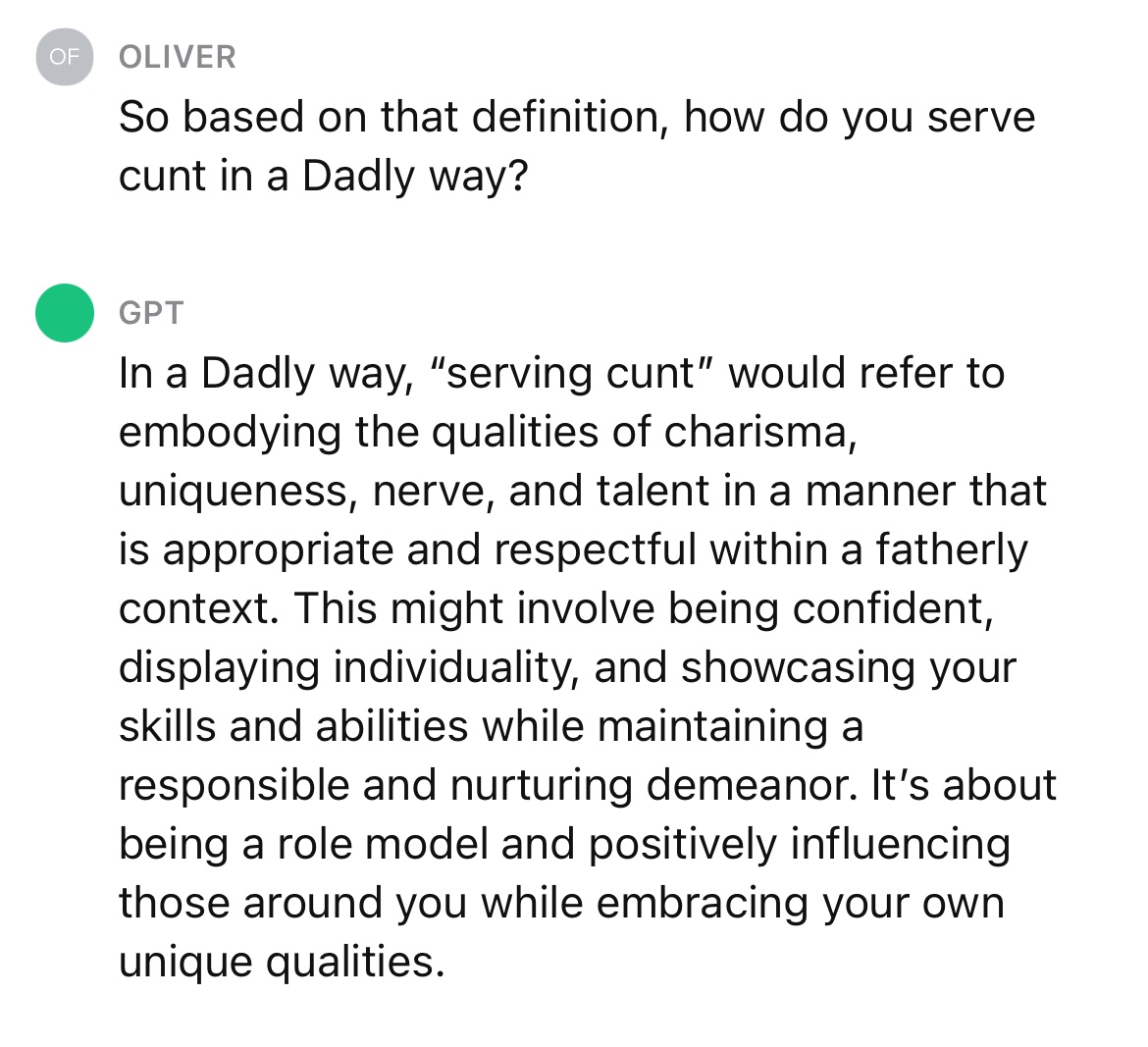 how does one serve cunt in a Dadly way?