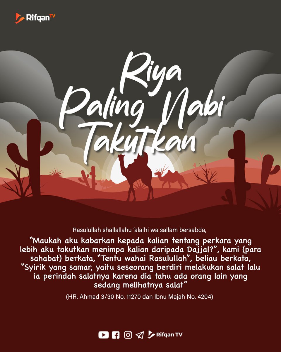 rifqantv's tweet photo. NASIB ORANG YANG RIYA

Semoga Allah senantiasa menjaga hati kita agar senantiasa ikhlas beribadah kepada-Nya.
.
Cek Akun Kami yang Lain
https://t.co/1KTkqlXFYN

#riya #tidakikhlas #beramal #syirik https://t.co/3YE7rwXmcI