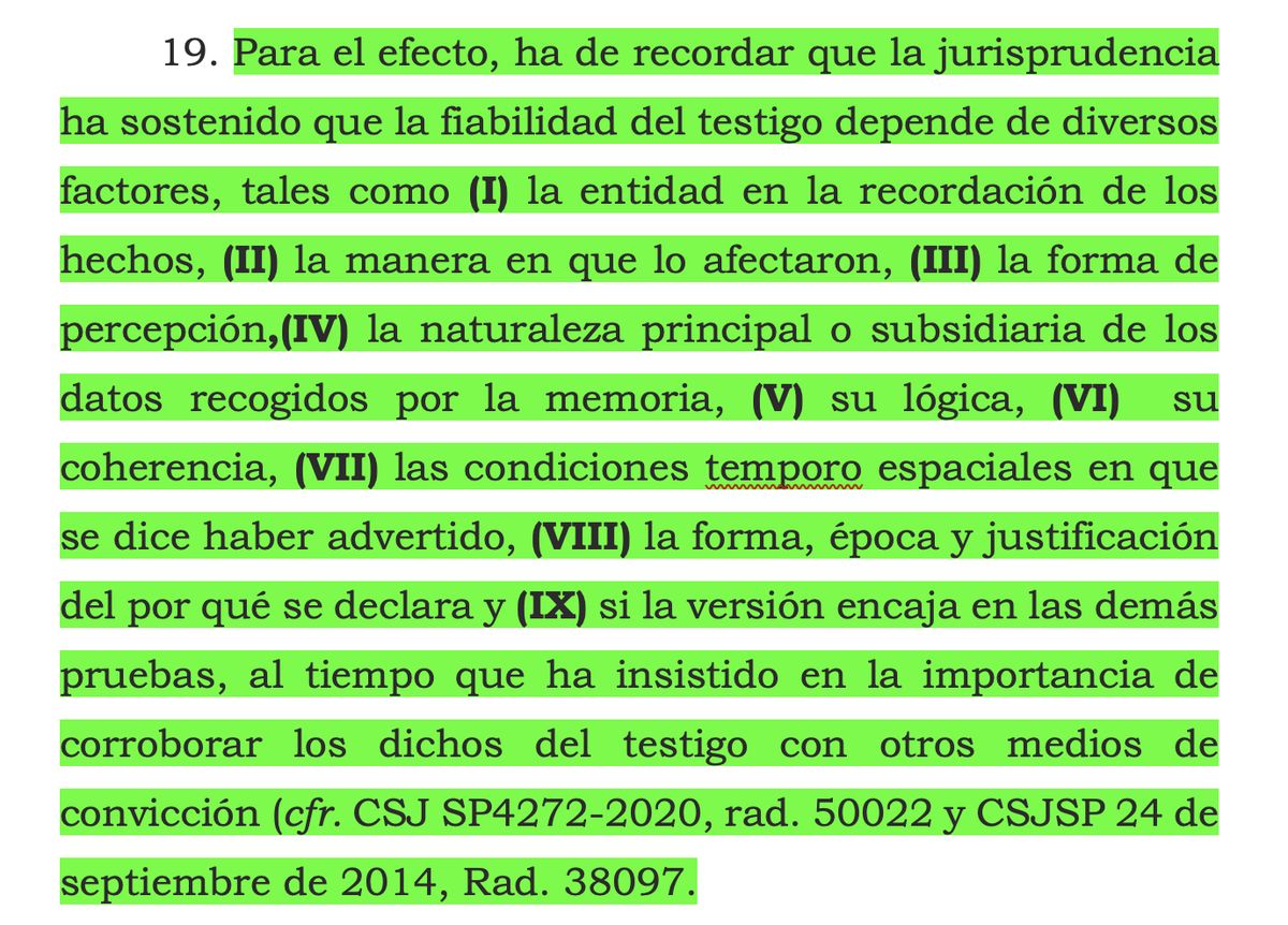 SP140-2023(58533) !Muy buen fallo¡
Algunos de los temas: 
✅RECUENTO JURISPRUDENCIAL SOBRE EL IN DUBIO PRO REO
✅ RELEVANCIA DE LAS HIPÓTESIS ALTERNATIVAS DE LA DEFENSA 
✅FIABILIDAD DEL TESTIGO Y PRUEBA DE CORROBORACIÓN 

Enlace: docs.google.com/document/d/1CY…