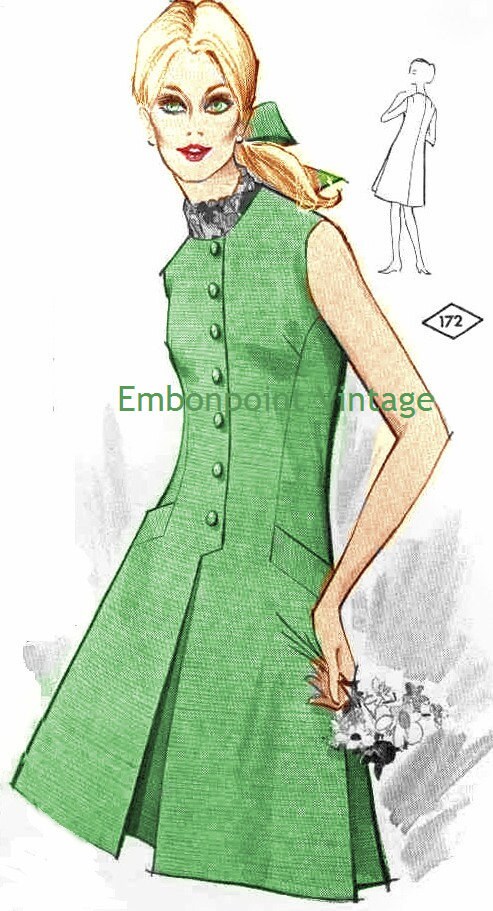 Plus Size (or any size) Vintage 1969 Dress Pattern - PDF - Pattern No 172 Jeanette tuppu.net/e8ab02f1 #plussizevintage #Etsy #EmbonpointVintage #Vintage