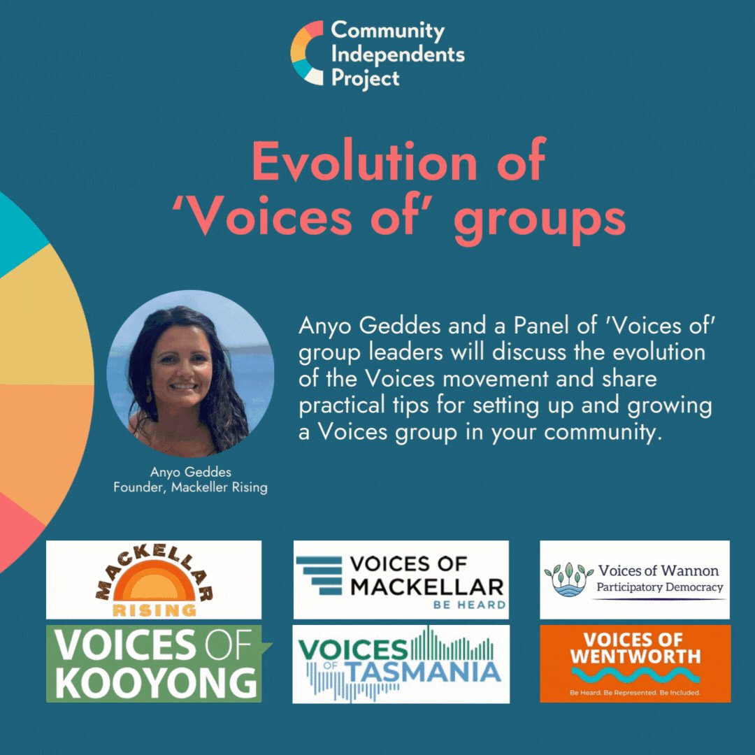 #CIPConvention2023 5/8 Community electorate groups like ‘Voices of’ are being established, others are evolving. Choosing their own adventure, learning & sharing. There is no one way of doing community politics.
communityindependentsproject.org/convention-2023
#CommunityPolitics #CommunityAction