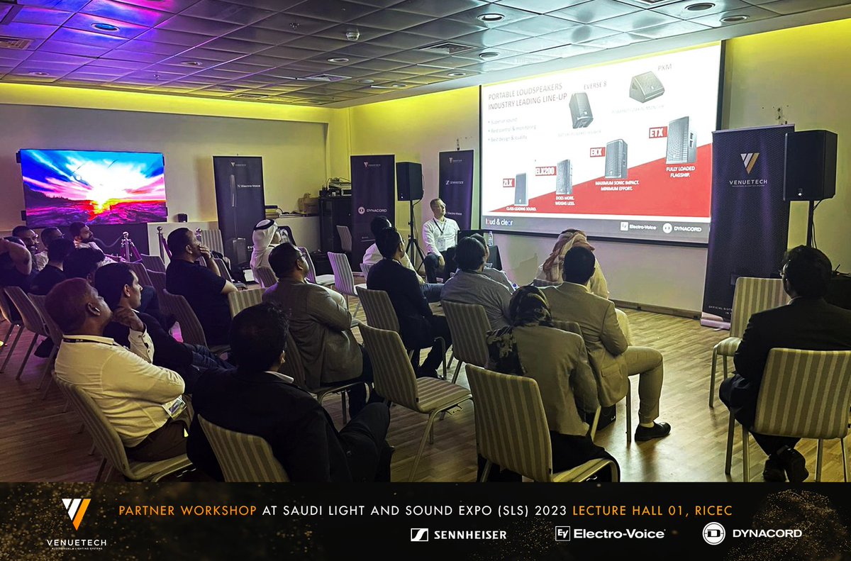 venuetech_'s tweet photo. Day 01 of On-site Partner Workshops with @Sennheiser @dynacord_com and Electro Voice Official concluded successfully! Register for @MeyerSound tomorrow: https://t.co/08c82mQs8U

#slsexpo #slsexpo2023 https://t.co/CoF8aMd8h2