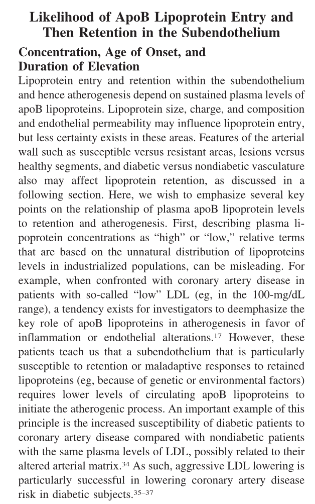 @Lipoprotein @KetoCyclist @lipo_fan Dr Cromwell, the authors in your ref's you say  ⬆️plasma ApoB = ⬆️'likelihood' of subendothelial retention. Fair.  But concentration gradient-ASCVD correlation at pop. level doesn't explain variability in ApoB➡️ASCVD in individuals.  From Jan Boren: