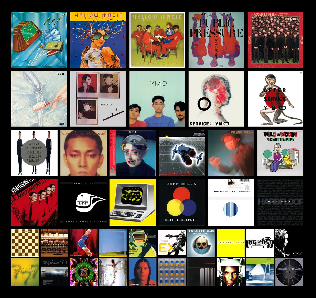 technoandimp's tweet photo. 厳選してのこんな感じです でもキリがないですよね^^
#私を構成する42枚
#YMO #クラフトワーク #JeffMills #SunElectric
#東京クラフトワーク #KENISHII #DerrickMay #Hardfloor #AOKItakamasa #TheProdigy #CJBolland #TheChemicalBrothers #電気グルーヴ #HerbieHancock #BasicChannel https://t.co/qMIyXZpNAM