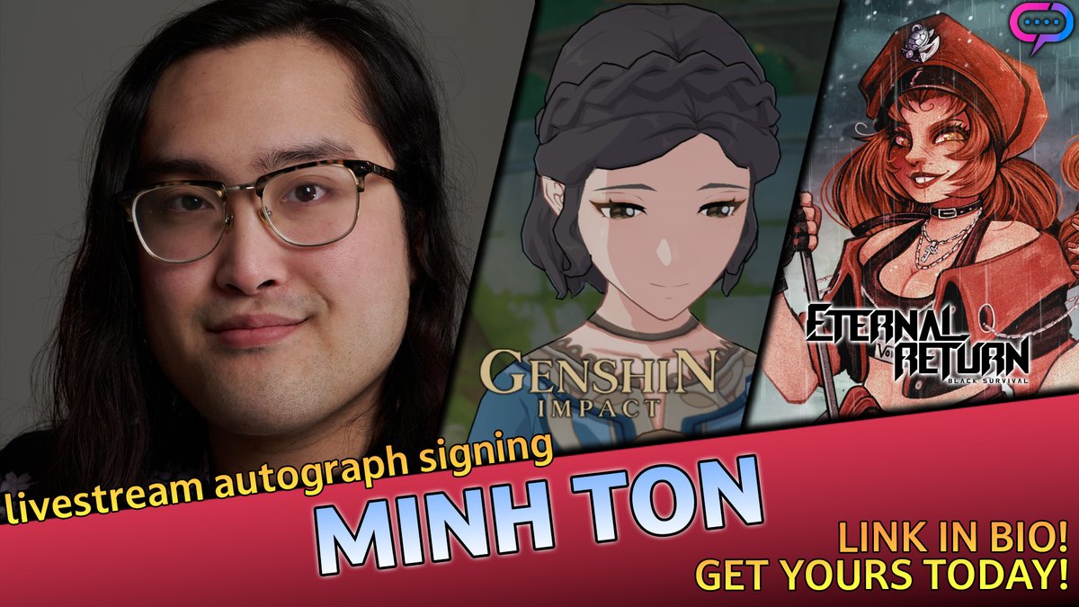 Streamily (@streamilylive) on Twitter photo The talented Minh Ton <a href="/MinhyVa/">🪷 Minh Ton 🪷</a> voice of Inayah from <a href="/GenshinImpact/">Genshin Impact</a> will be signing LIVE on May 31st!!!!
Order your prints today at ow.ly/VoXM50OlHvV
#GenshinImpact #Genshin #Inayah #EternalReturn #Karla The talented Minh Ton <a href="/MinhyVa/">🪷 Minh Ton 🪷</a> voice of Inayah from <a href="/GenshinImpact/">Genshin Impact</a> will be signing LIVE on May 31st!!!!
Order your prints today at ow.ly/VoXM50OlHvV
#GenshinImpact #Genshin #Inayah #EternalReturn #Karla