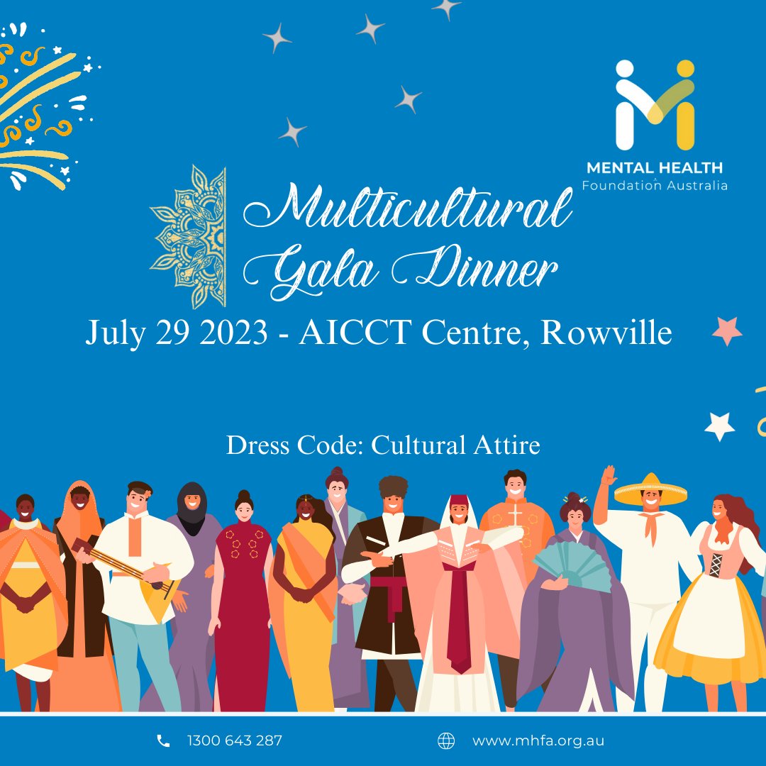 The dress code for this year’s Gala is Culture Attire! This is an exciting opportunity for everyone to represent their unique cultures and showcase what makes each individual so special. Find more information at mhfa.org.au/vic-multicultu…
#mhfamulticulturalgala #strengthindiversity