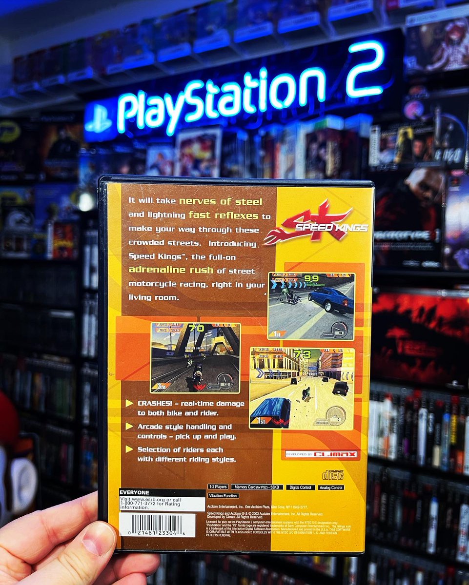 GamerAhmer's tweet photo. 20 Years Ago on this day in gaming Speed Kings released on the PlayStation 2! #playstation #playstation2 #ps2 #ps2games #videogames #games #gaming #gamer #retrogamer #retrogames #speedkings #gameroom #gamerahmer #racinggames #racing #onthisdayingaming https://t.co/jriCpr4KmS