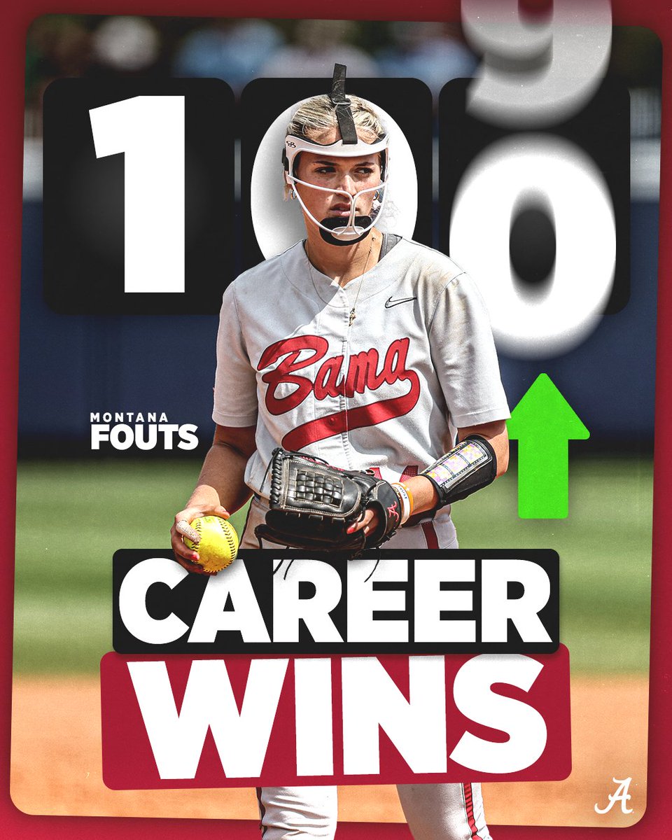 In her final career game at Rhoads Stadium, Montana Fouts earns her 100th career win🐐

@MontanaFouts 

#Team27 #RollTide