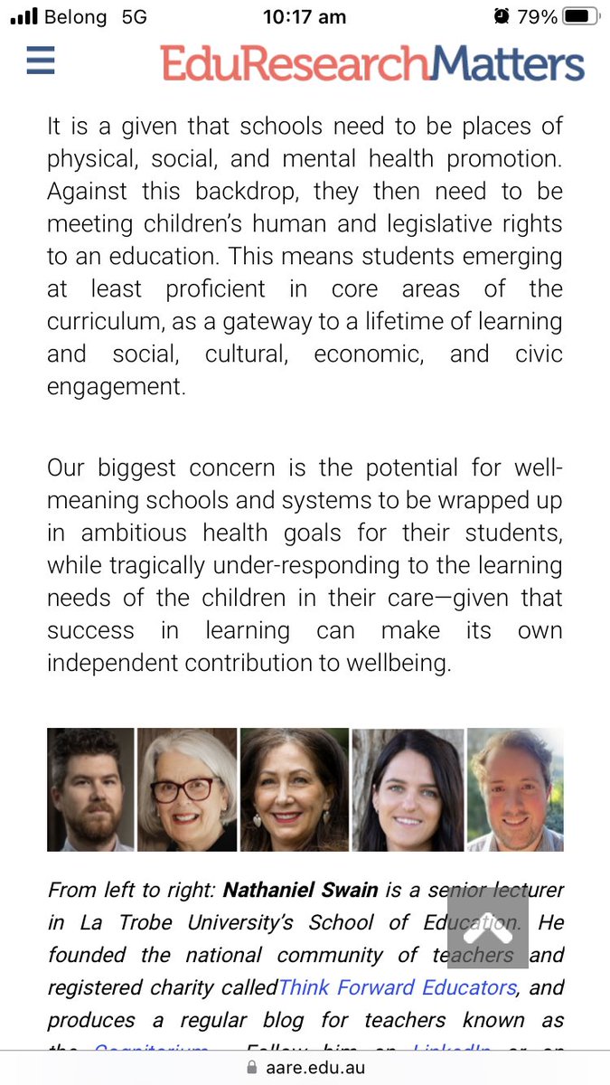 In our article today, we argue that one of the best ways to meet children’s wellbeing is to remain focussed on ensuring all children learn to read, write, do maths, and gain the other capacities they need to succeed in life. aare.edu.au/blog/?tag=aare…