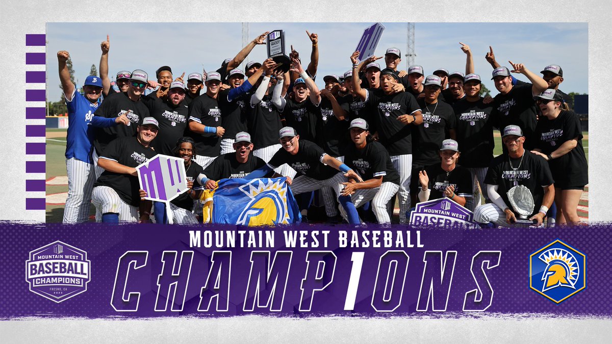 Mountain West (@mountainwest) on Twitter photo ⚾️ 𝘾𝙃𝘼𝙈𝙋𝙄𝙊𝙉𝙎 ⚾️
<a href="/SanJoseStateBSB/">San José State Baseball</a> wins its first #MWBSB tournament title ⚔️
#AtThePEAK | #AllSpartans ⚾️ 𝘾𝙃𝘼𝙈𝙋𝙄𝙊𝙉𝙎 ⚾️
<a href="/SanJoseStateBSB/">San José State Baseball</a> wins its first #MWBSB tournament title ⚔️
#AtThePEAK | #AllSpartans