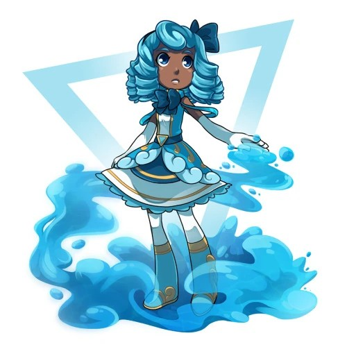 My oc stella who is part of a group of magical warriors.

Also I just remembered undine wells aka alchemic water from sleepless domain the webcomic, I recommend it alot .