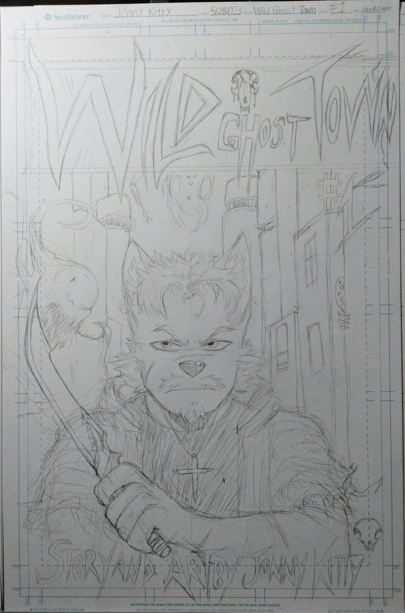 Jonny_Kitty2's tweet photo. A cover for my action-horror 
anthology series called Wild Ghost Town. https://t.co/2WF3DESEGe