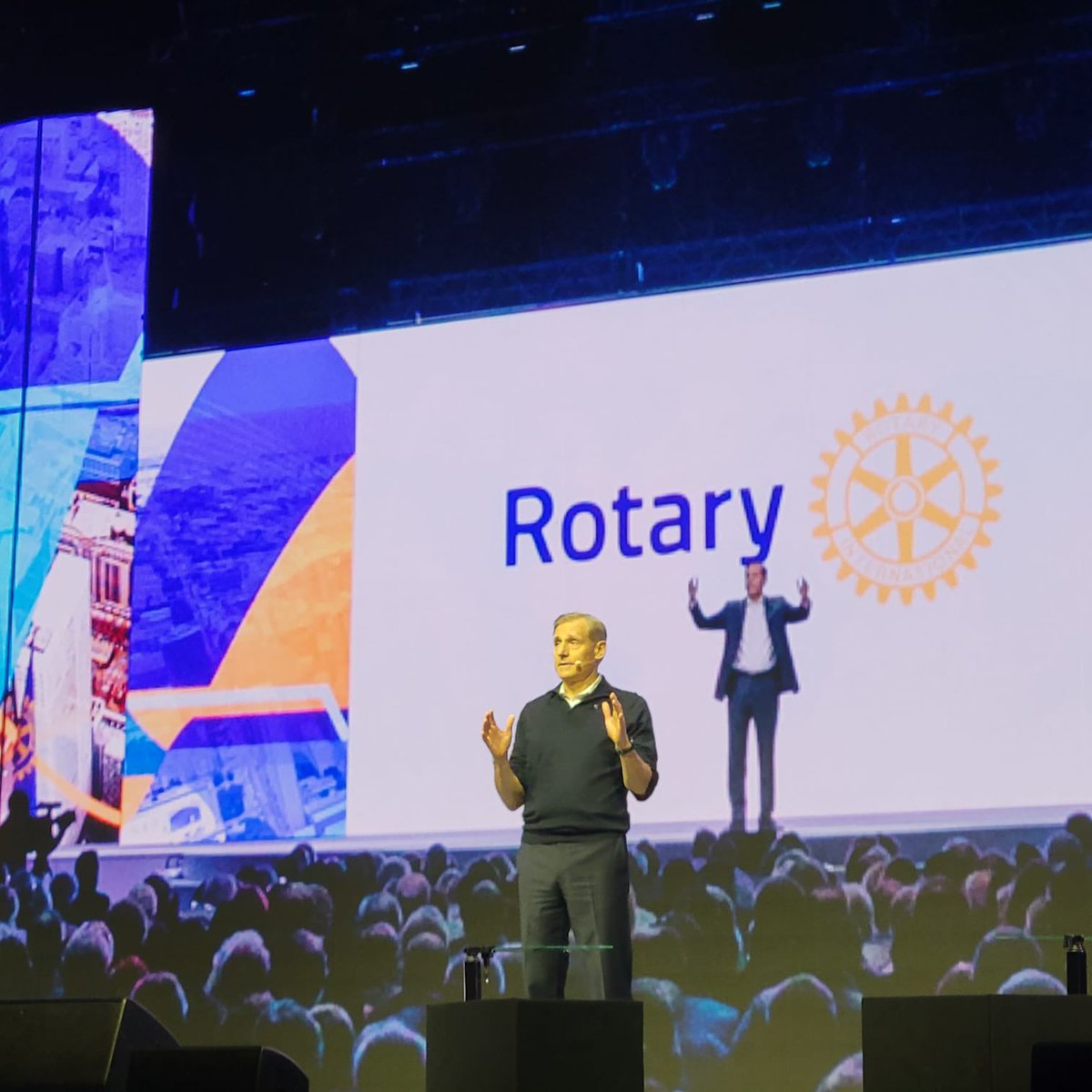Rotary's tweet photo. “All the work that we and our partners have done to eradicate polio is perhaps our greatest, lasting contribution to world peace.”

- @JohnHewko https://t.co/LUurdNGUVn