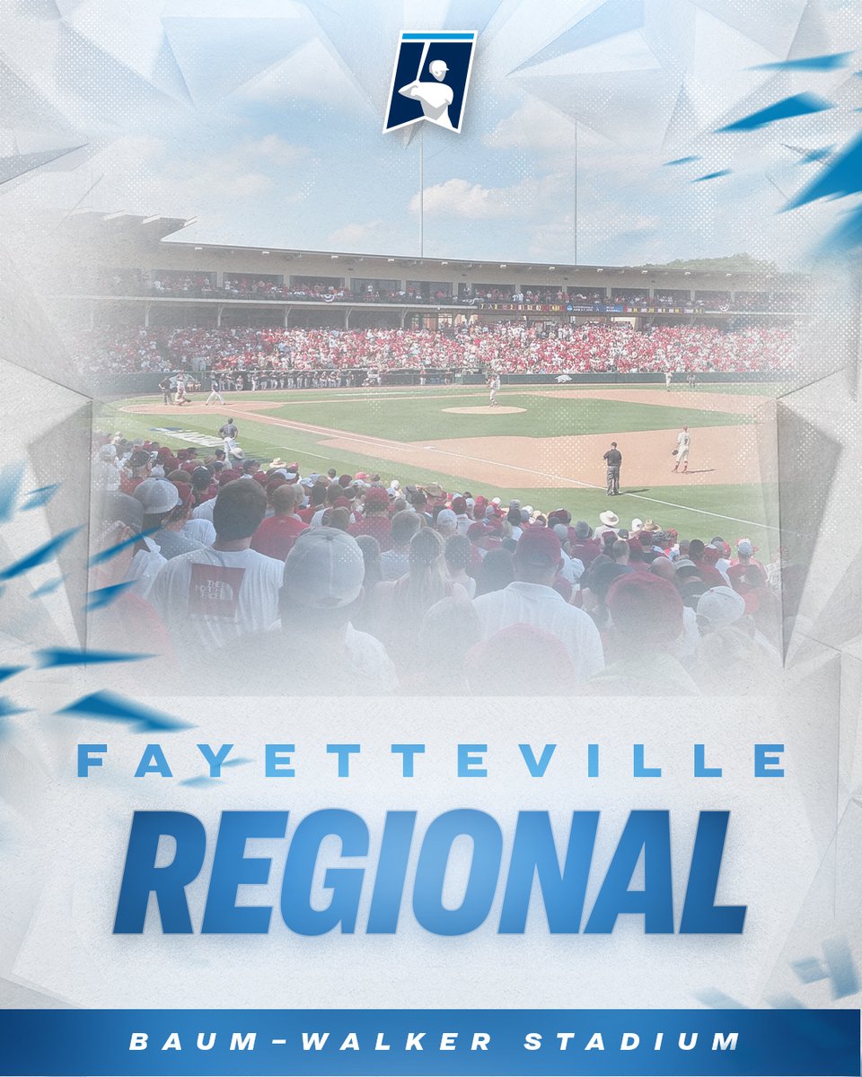 NCAABaseball's tweet image. FAYETTEVILLE REGIONAL

HOST: @RazorbackBSB

#RoadToOmaha