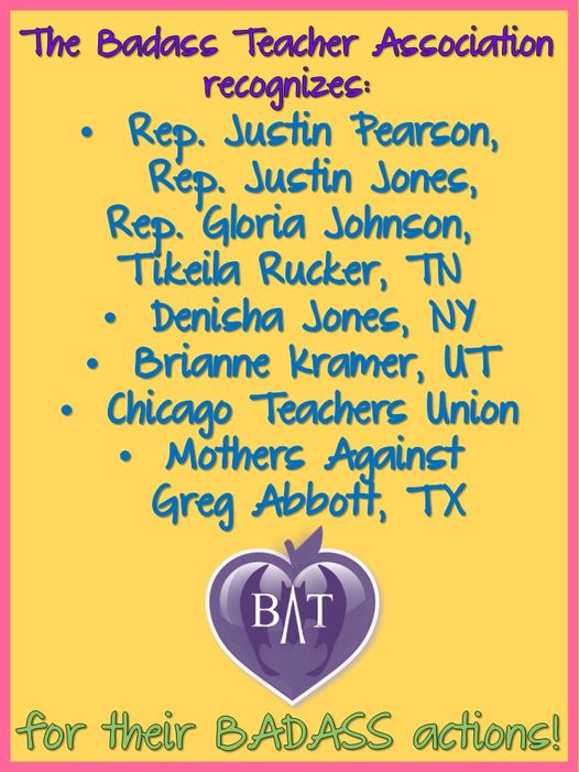 UtahBATs (@utahbats) on Twitter photo We're honoring these Badass Activists for their bravery & excellence. Look & see how impressive they all are: facebook.com/BadassTeachers… #TBATs <a href="/TxBats/">Texas Bats</a> <a href="/ColoradoBATsA/">ColoradoBATsA</a> <a href="/NVBats/">NVBATs</a> <a href="/NewMexicoBATs/">NewMexicoBATs</a> <a href="/AZBatsA/">Arizona Bats</a> <a href="/CaliBats/">Cali Bats</a> <a href="/OregonBATs/">OregonBATs</a> <a href="/WaBATs_/">Wa Badass Teachers A</a> <a href="/OklahomaBATs/">OklahomaBATs</a> <a href="/Nodakbats/">NoDakBats</a> <a href="/IdahoBATs/">IdahoBATs</a> We're honoring these Badass Activists for their bravery & excellence. Look & see how impressive they all are: facebook.com/BadassTeachers… #TBATs <a href="/TxBats/">Texas Bats</a> <a href="/ColoradoBATsA/">ColoradoBATsA</a> <a href="/NVBats/">NVBATs</a> <a href="/NewMexicoBATs/">NewMexicoBATs</a> <a href="/AZBatsA/">Arizona Bats</a> <a href="/CaliBats/">Cali Bats</a> <a href="/OregonBATs/">OregonBATs</a> <a href="/WaBATs_/">Wa Badass Teachers A</a> <a href="/OklahomaBATs/">OklahomaBATs</a> <a href="/Nodakbats/">NoDakBats</a> <a href="/IdahoBATs/">IdahoBATs</a>