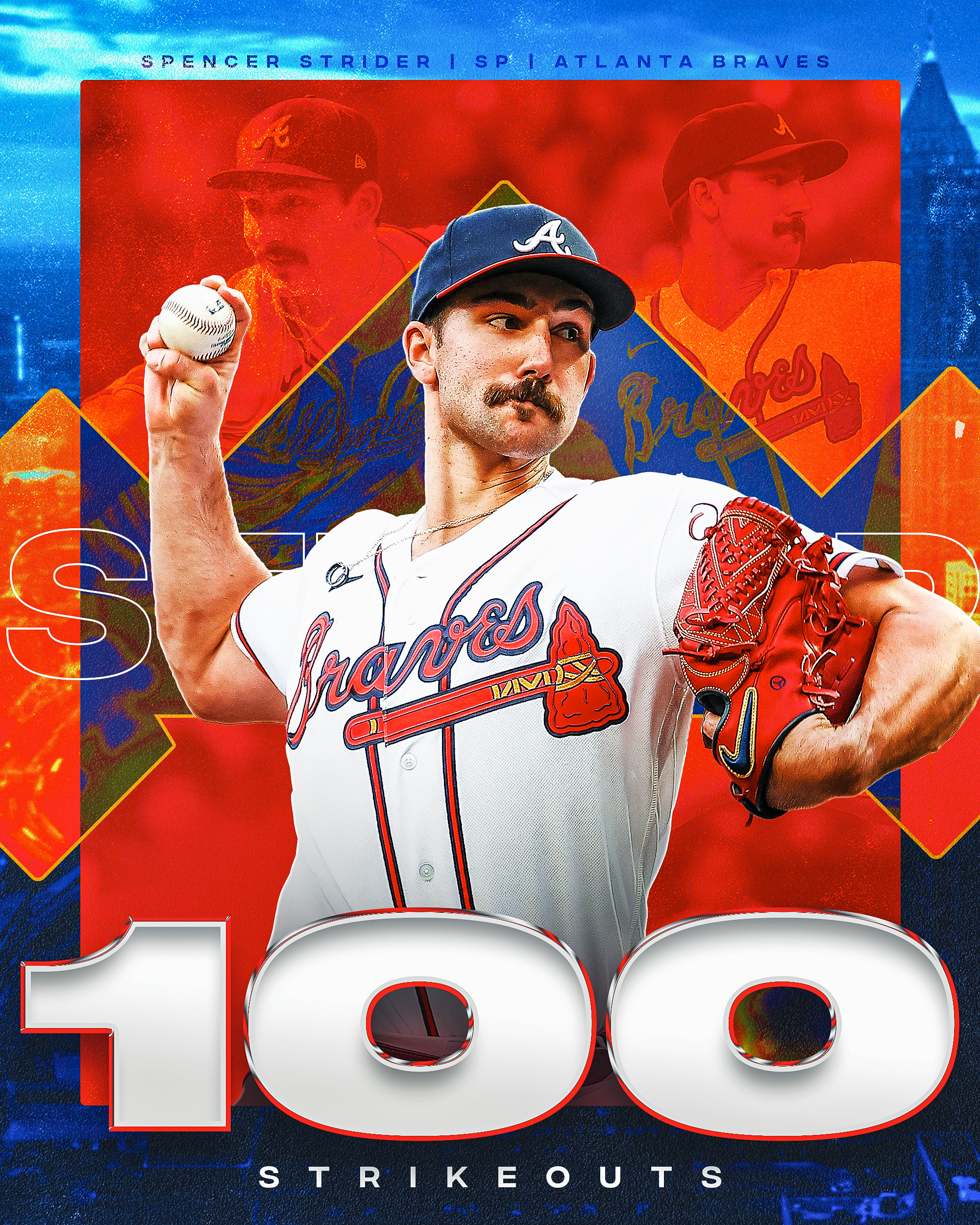 MLB on X: Spencer Strider wears 99. And he's the first pitcher in MLB to  reach 100 Ks.  / X