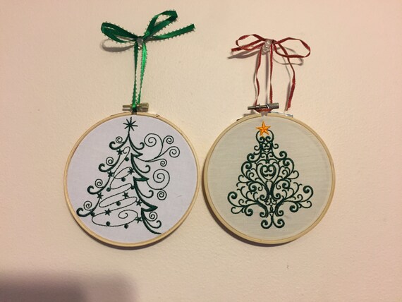 Christmas gift Christmas embroideries in 5' etsy.me/2XMLK2x #hostessgift #teacher #busdriver #christmas #embroidery #ornaments #tree @etsymktgtool