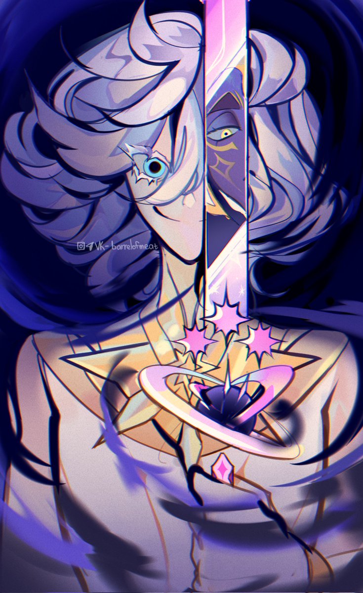barrelgunx's tweet photo. Made a chaotic star - really chaotic. It would be interesting to see how Audrae would get lost in her own chaos going crazy~

#afkarena #audrae #audraeafkarena #art #fanart https://t.co/mfNQ8QPxTT