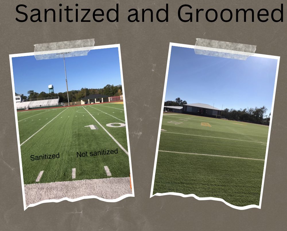 Do yourself a favor, call Louisiana Turf Cleaning LLC and let them make your field beautiful, safe, and sanitized! Reach out to find out how you can do a yearly contract to help save money with them like other schools are doing! Keep your kids safe! Be sure to follow their