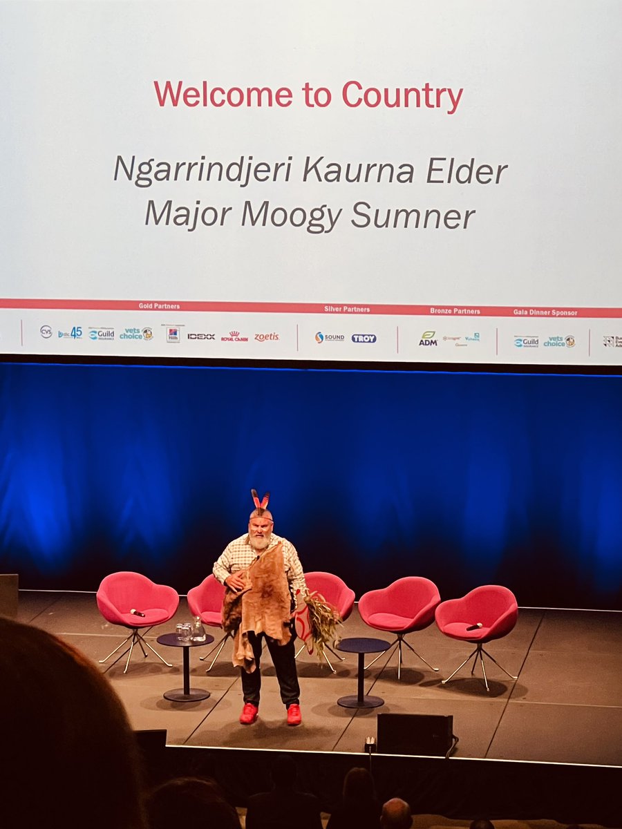 A beautiful, entertaining and meaningful welcome to country at the <a href="/AustVetAssoc/">Australian Veterinary Association</a> conference in Adelaide. 

“We must take what we need not what we want. If we take everything then there is nothing”

Thank you Uncle Micky.