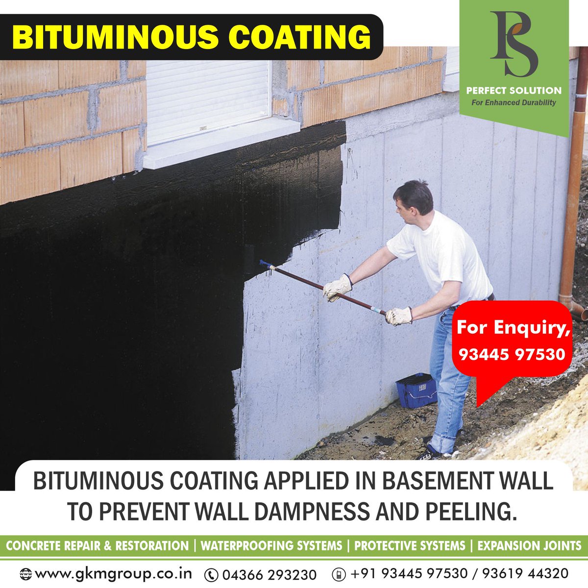 psconchem's tweet image. Bituminous coating applied in basement wall area to prevent wall dampness and peeling.

#Bituminous #coating #plinthbeem #protection #wallprotection #walldampness #perfectsolution