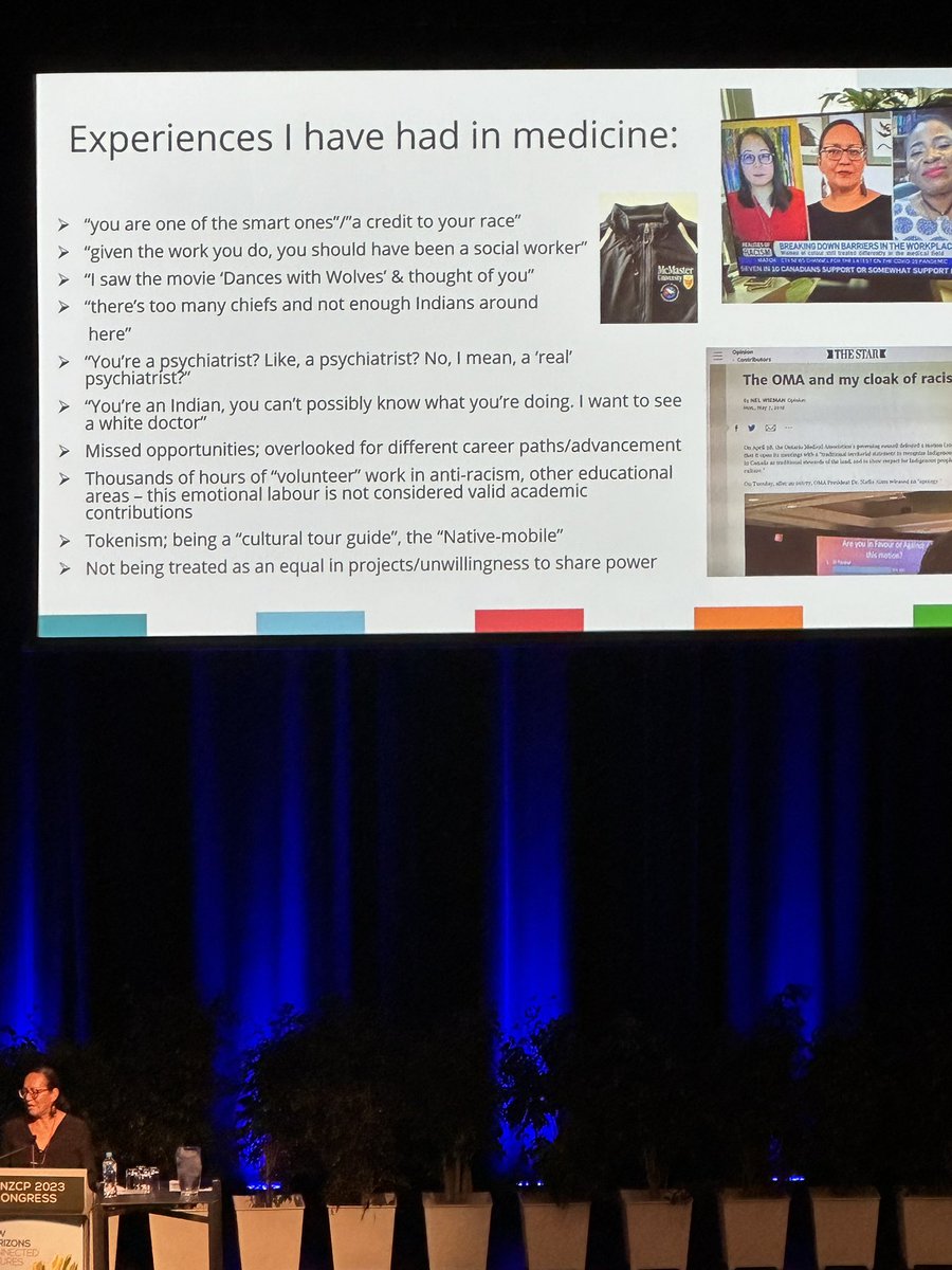Dr <a href="/cwieman/">Dr. Nel Wieman</a> sharing some of her experiences as the first Indigenous female psychiatrist in Canada. Has been engaging in partnerships to address anti-racism, such as w the College of Psych in Canada #RANZCP2023