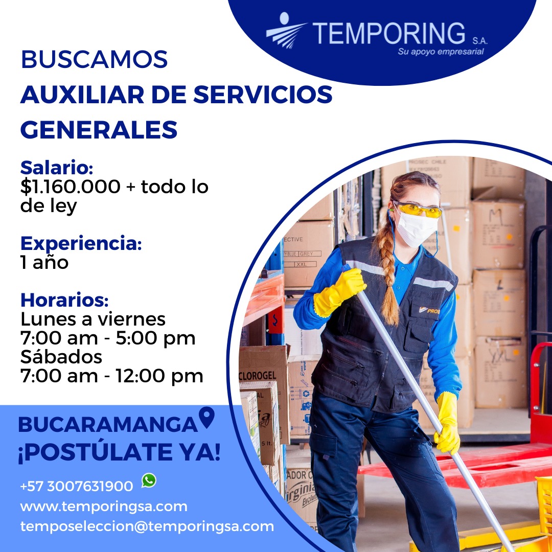 En Temporing S.A. #TrabajoSiHay

📍Vacantes en #Bucaramanga

Envía tu hoja de vida al correo temposeleccion@temporingsa.com y no olvides registrarte en nuestro portal de #empleo temporingsa.net/empleos

<a href="/Trabajoshay3/">EmpleosColombia</a> <a href="/jobtips_/">jobtips_</a> <a href="/Mengaana/">Mengaana</a> <a href="/JFA_unijuntos/">JFA-Unijuntos</a> <a href="/TrabajoAl100/">Trabajo Si Hay</a> #Santander