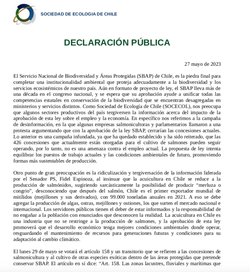 Sociedad de Ecología de Chile - SOCECOL tweet media