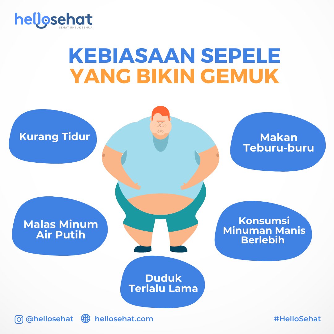HelloSehat's tweet photo. Sudah mencoba diet dengan mengurangi makanan tapi tetap saja gagal? Coba hilangkan beberapa kebiasaan sepele berikut Sobat Sehat!

#HelloSehat https://t.co/7VVa8DYeOS
