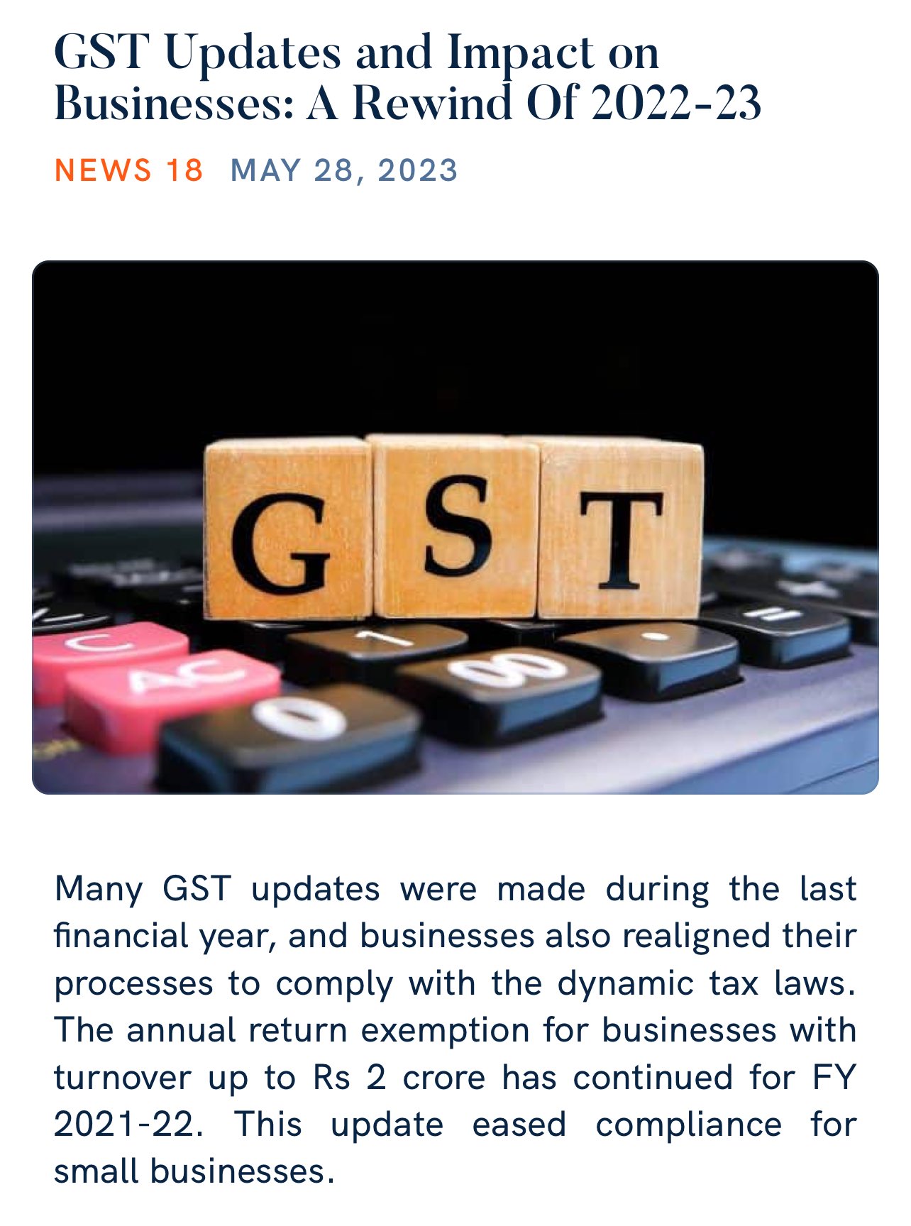 Smriti Z Irani on X: &ldquo;GST Updates and Impact on Businesses: A 