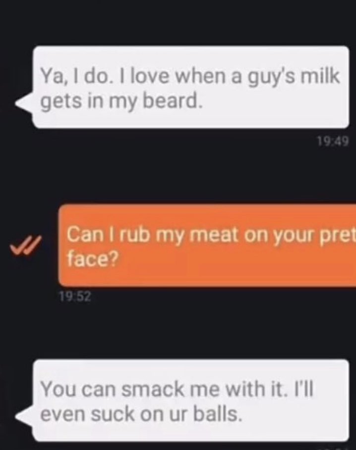 they can’t hide their man milk from his beard, as it turns out (according to GRINDR* - unverified, but please let this be real)

#EthanSchmidt 
#gayHunter