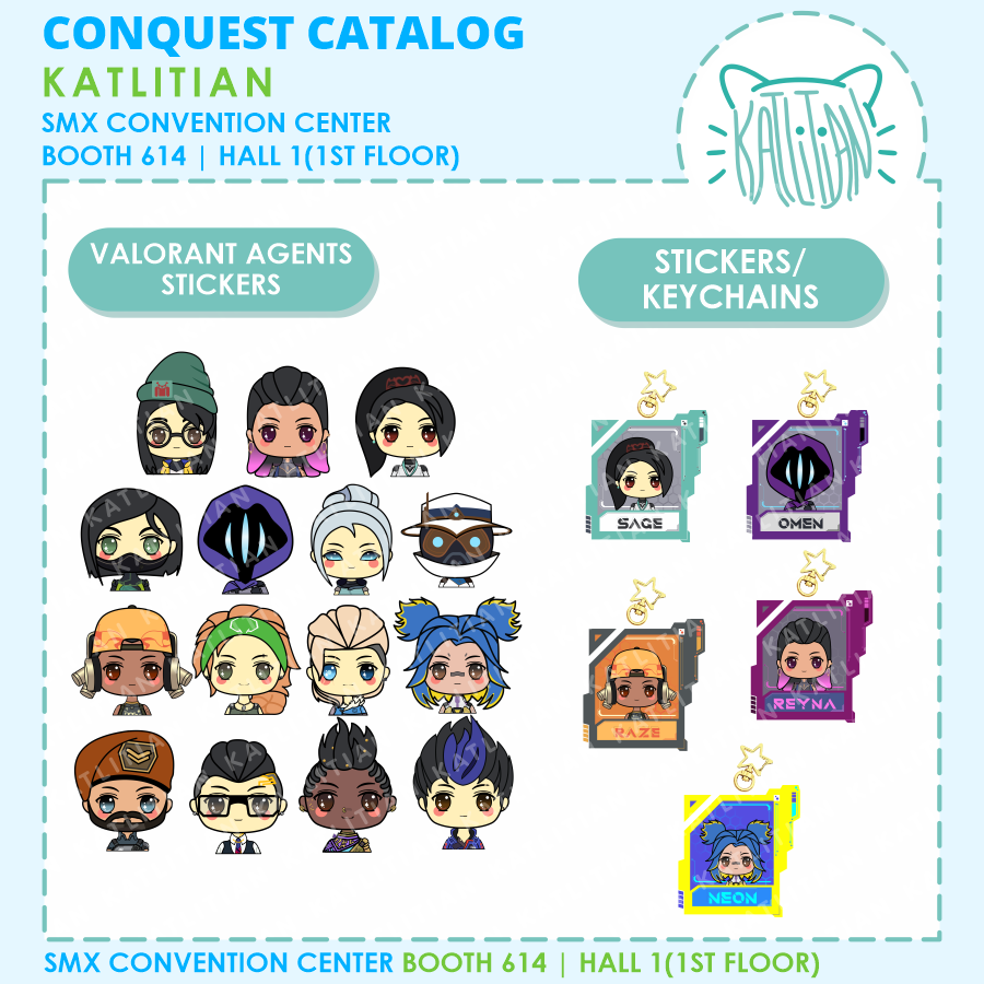 katlitian's tweet photo. {RTs are very much appreciated🙏}

My catalog for #Conquest2023 @CONQuestPHL

Located at HALL 1 (FIRST FLOOR) BOOTH 614!

🌟 Genshin Impact
        ✨Kaveh(NEW)
🌟 Honkai: Star Rail(NEW) Stickers &amp; Keychain
🌟 Anime Sticker Packs
🌟 Valorant Agents Stickers &amp; Keychains
[1/2] https://t.co/m6Fwu5Jw3p