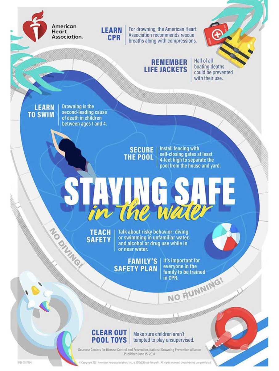 May is #WaterSafetyAwarenessMonth. Here are some #tips from our #friends and #CommunityPartners @American_Heart: #WaterSafety #SwimSafety