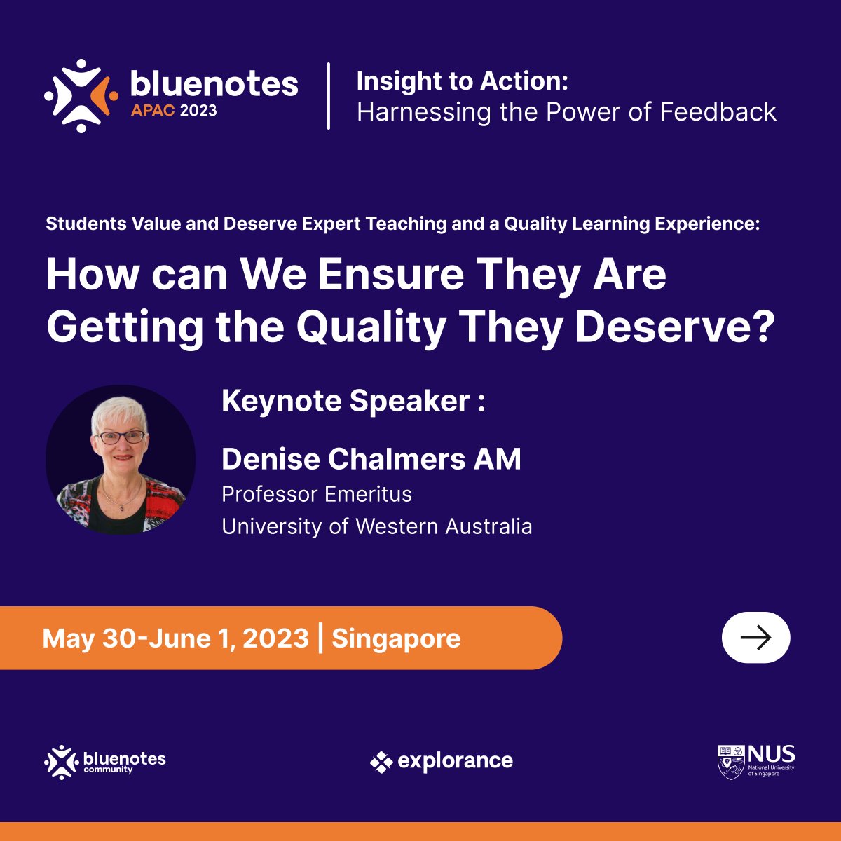 explorance's tweet photo. This week, connect and exchange insights on using feedback to drive student success with Higher Education leaders and your @bluenotescommty at #BluenotesAPAC2023! Take a peek at our keynotes speakers 👇 https://t.co/XhuzM1DK91
#BluenotesCommunity #PeopleInsight #StudentVoice https://t.co/pNc64O0mTx